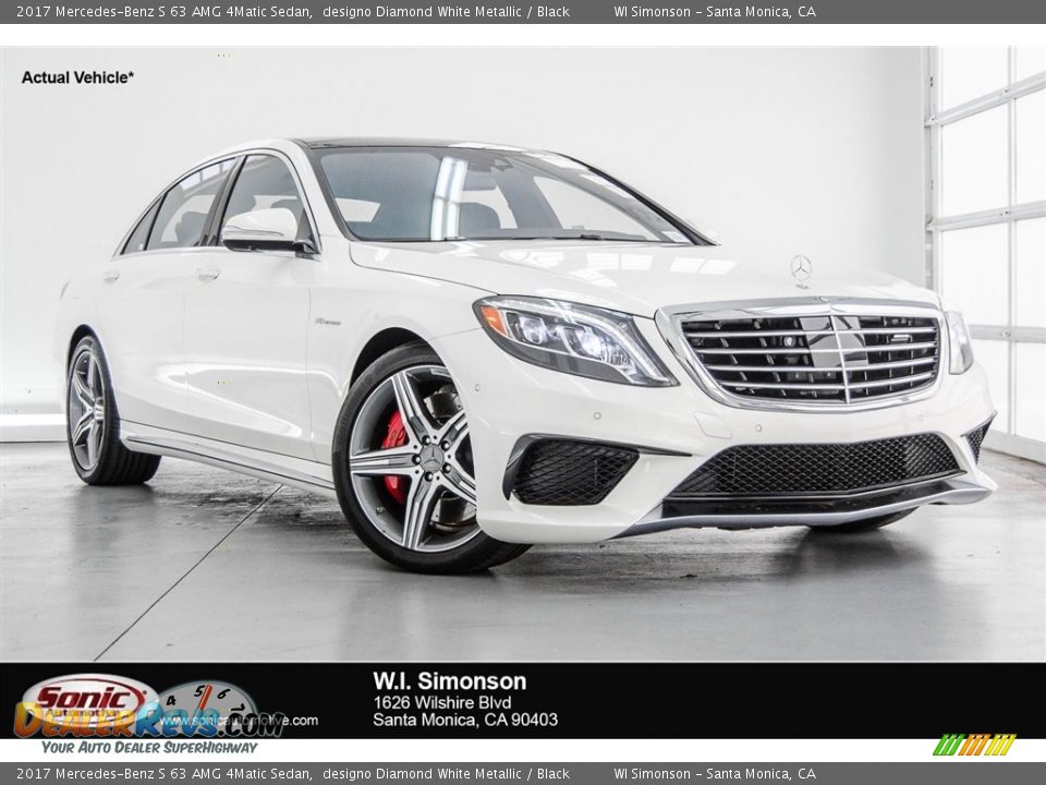 2017 Mercedes-Benz S 63 AMG 4Matic Sedan designo Diamond White Metallic / Black Photo #1