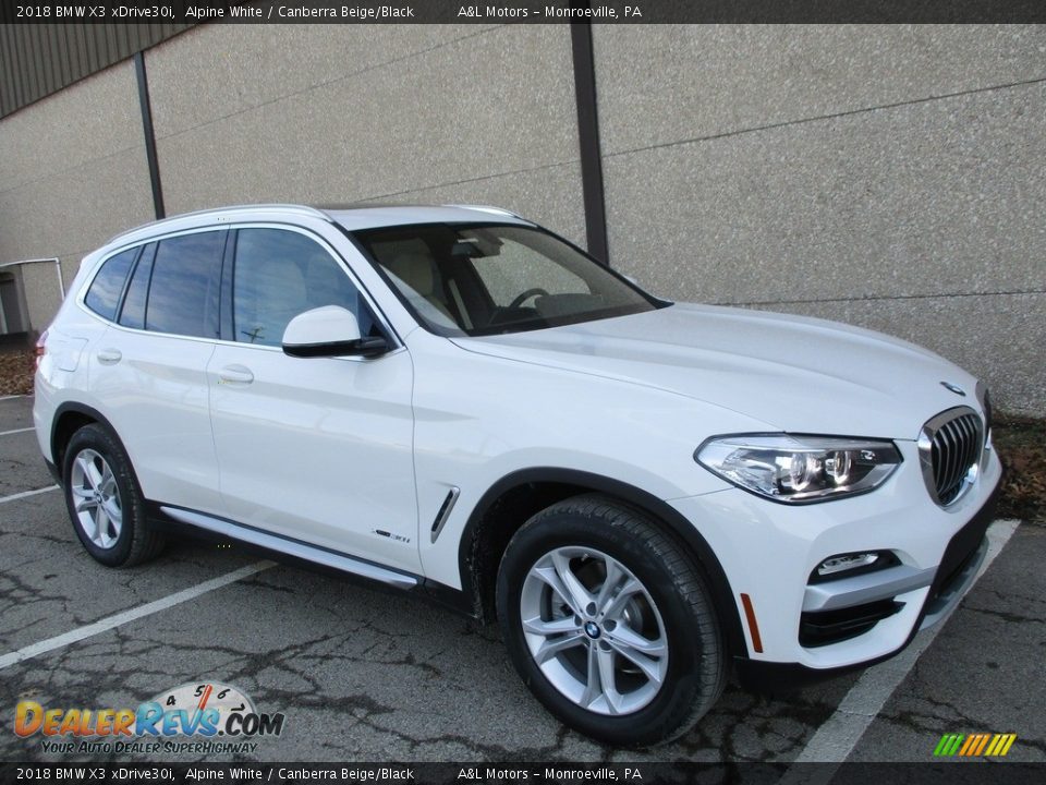 2018 BMW X3 xDrive30i Alpine White / Canberra Beige/Black Photo #1