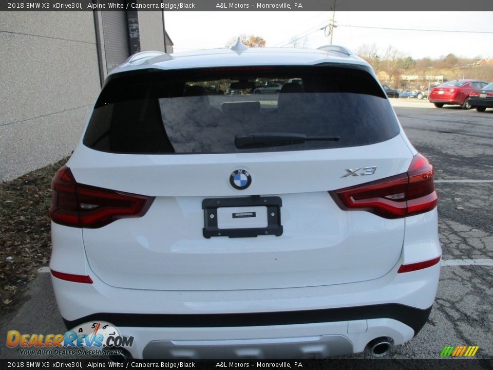 2018 BMW X3 xDrive30i Alpine White / Canberra Beige/Black Photo #4