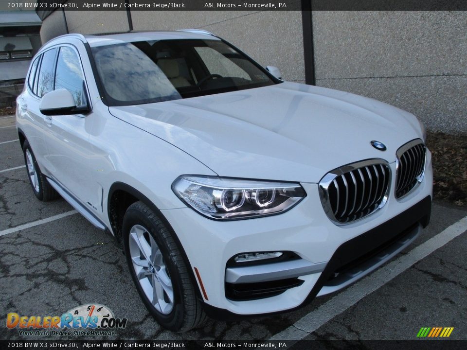 2018 BMW X3 xDrive30i Alpine White / Canberra Beige/Black Photo #6