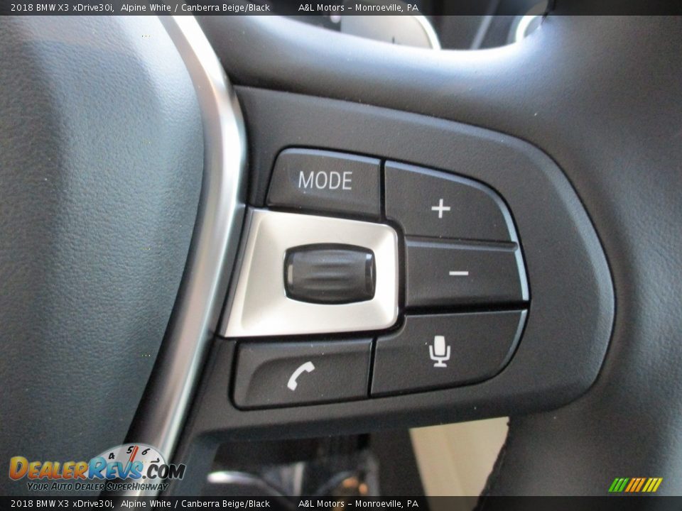 2018 BMW X3 xDrive30i Alpine White / Canberra Beige/Black Photo #18