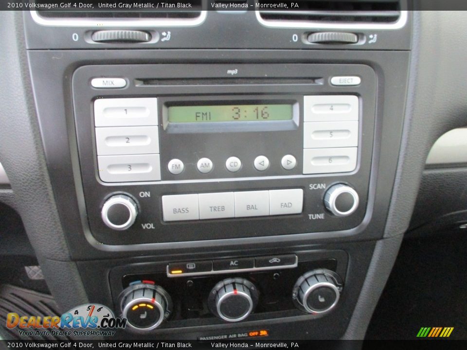 2010 Volkswagen Golf 4 Door United Gray Metallic / Titan Black Photo #14