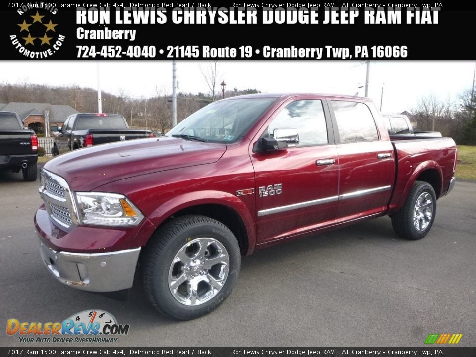 2017 Ram 1500 Laramie Crew Cab 4x4 Delmonico Red Pearl / Black Photo #1