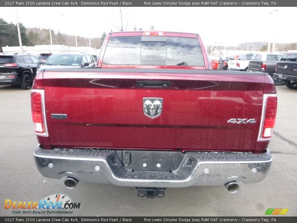 2017 Ram 1500 Laramie Crew Cab 4x4 Delmonico Red Pearl / Black Photo #4