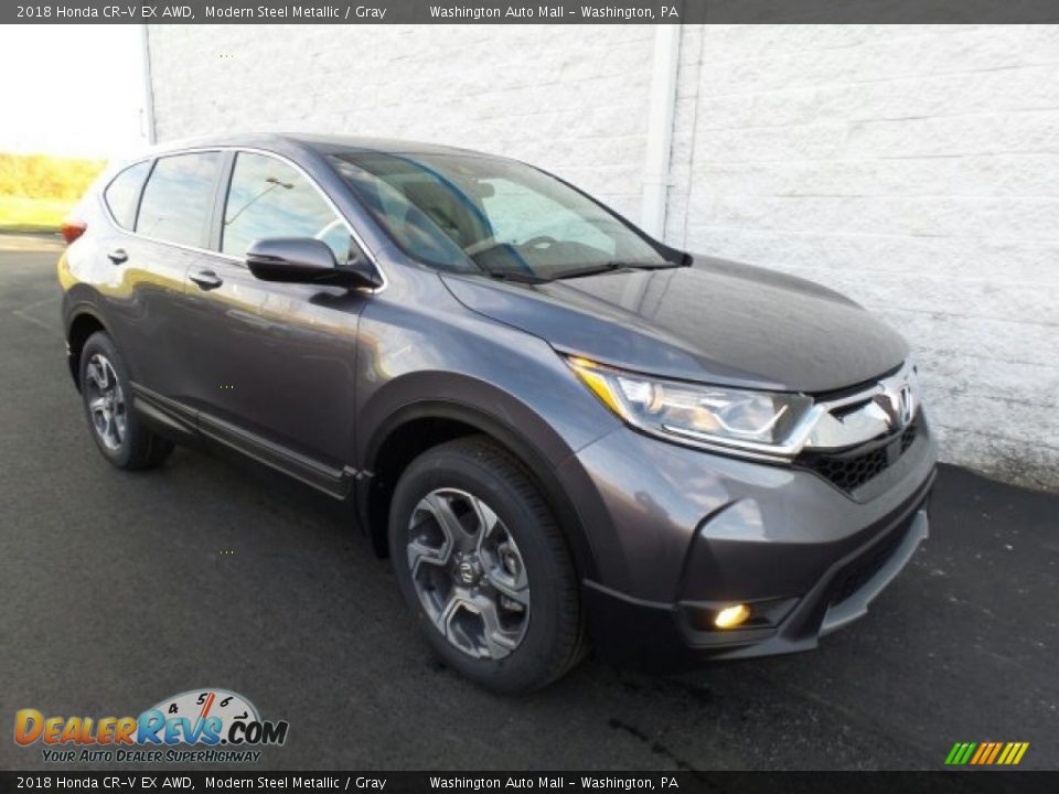 2018 Honda CR-V EX AWD Modern Steel Metallic / Gray Photo #1