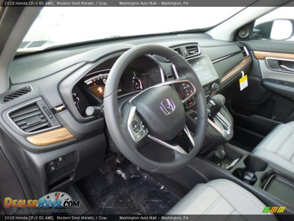 2018 Honda CR-V EX AWD Modern Steel Metallic / Gray Photo #8