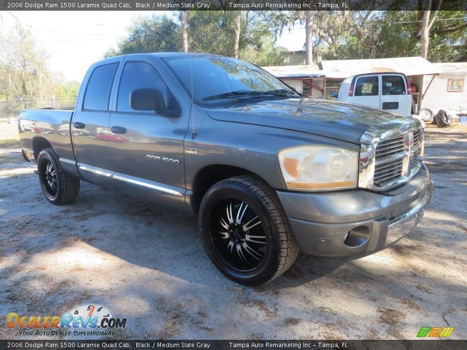 2006 Dodge Ram 1500 Laramie Quad Cab Black / Medium Slate Gray Photo #2