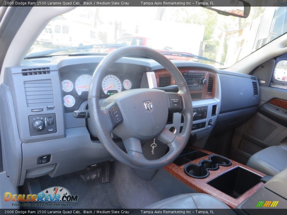 2006 Dodge Ram 1500 Laramie Quad Cab Black / Medium Slate Gray Photo #18