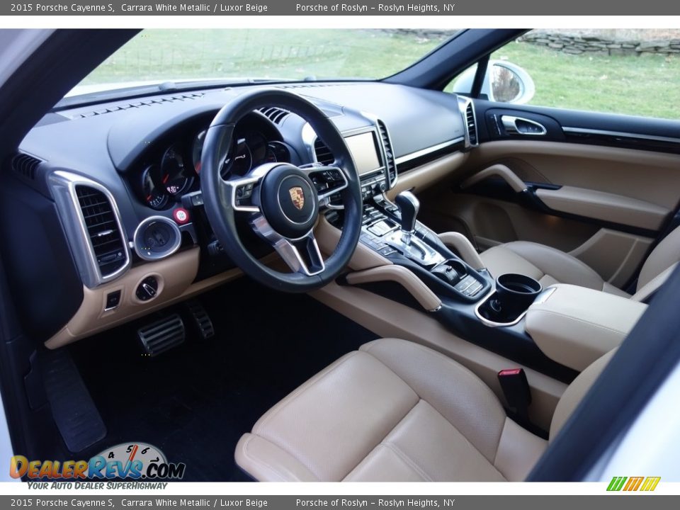2015 Porsche Cayenne S Carrara White Metallic / Luxor Beige Photo #10