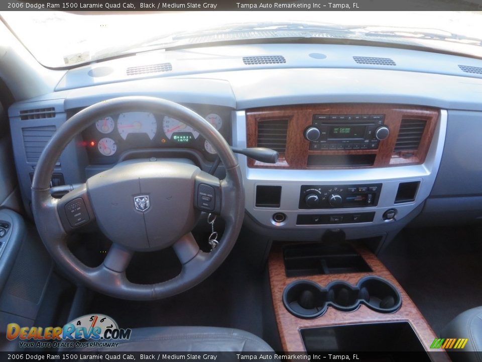 2006 Dodge Ram 1500 Laramie Quad Cab Black / Medium Slate Gray Photo #21