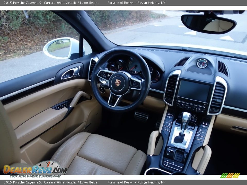 2015 Porsche Cayenne S Carrara White Metallic / Luxor Beige Photo #12