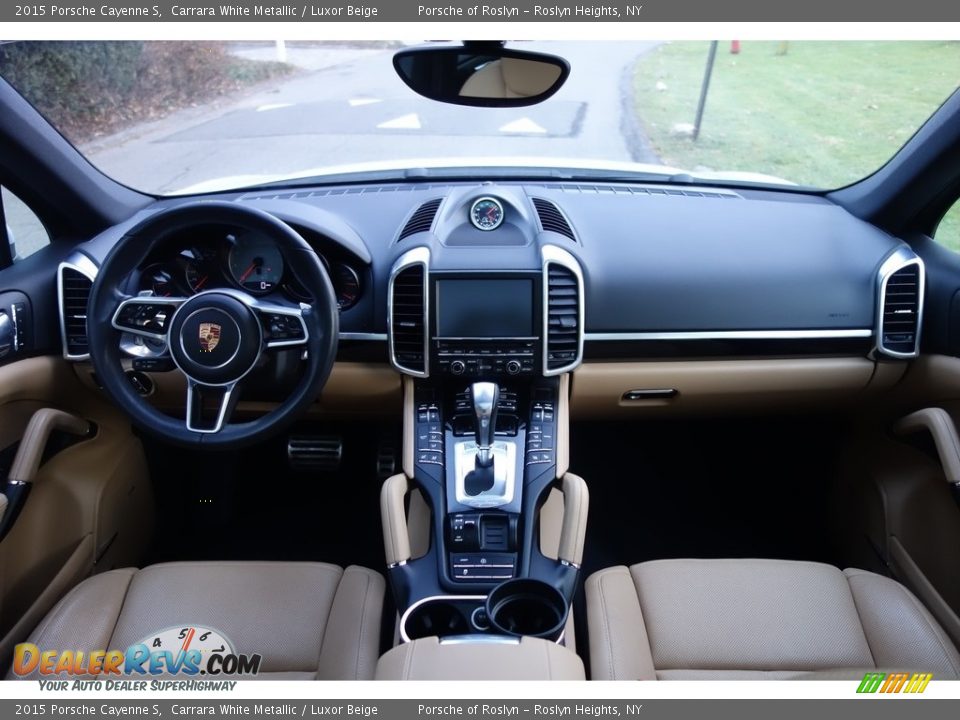 2015 Porsche Cayenne S Carrara White Metallic / Luxor Beige Photo #13