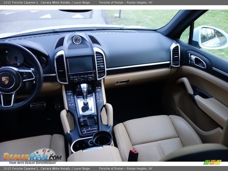 2015 Porsche Cayenne S Carrara White Metallic / Luxor Beige Photo #14