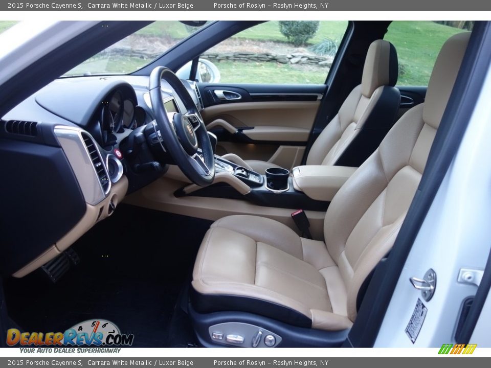 2015 Porsche Cayenne S Carrara White Metallic / Luxor Beige Photo #19