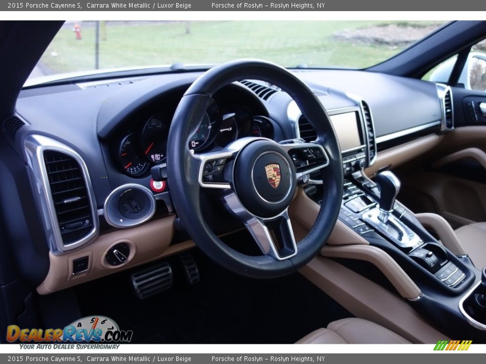 2015 Porsche Cayenne S Carrara White Metallic / Luxor Beige Photo #20