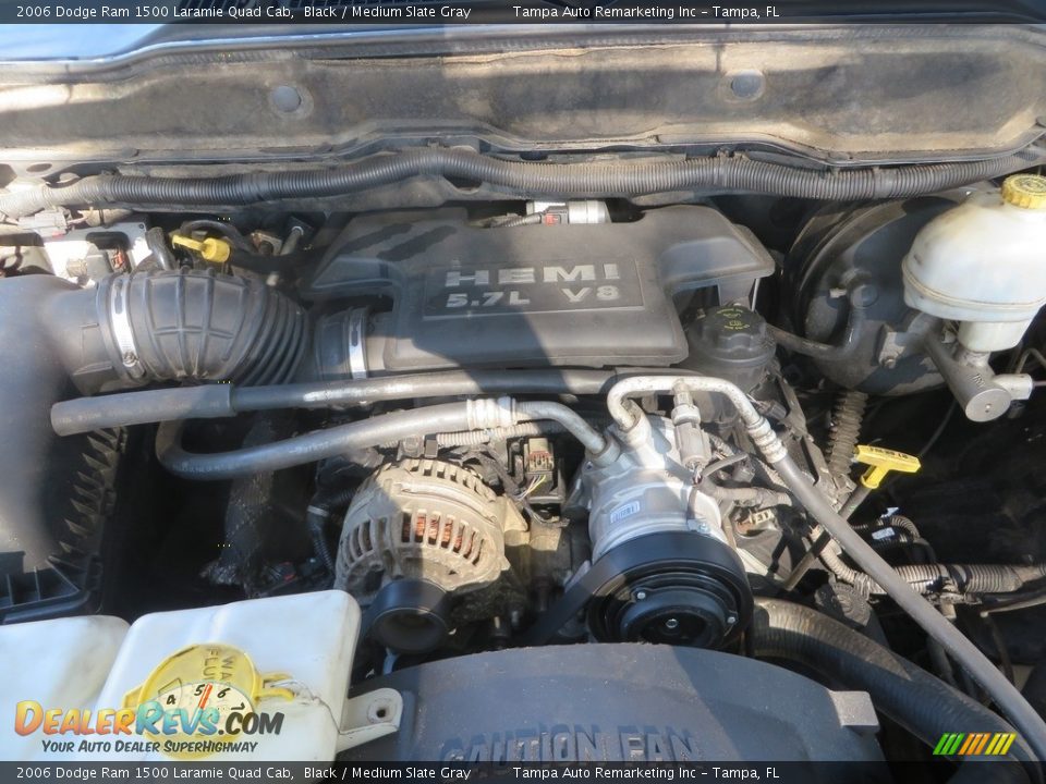 2006 Dodge Ram 1500 Laramie Quad Cab Black / Medium Slate Gray Photo #33
