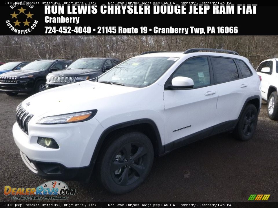 2018 Jeep Cherokee Limited 4x4 Bright White / Black Photo #1