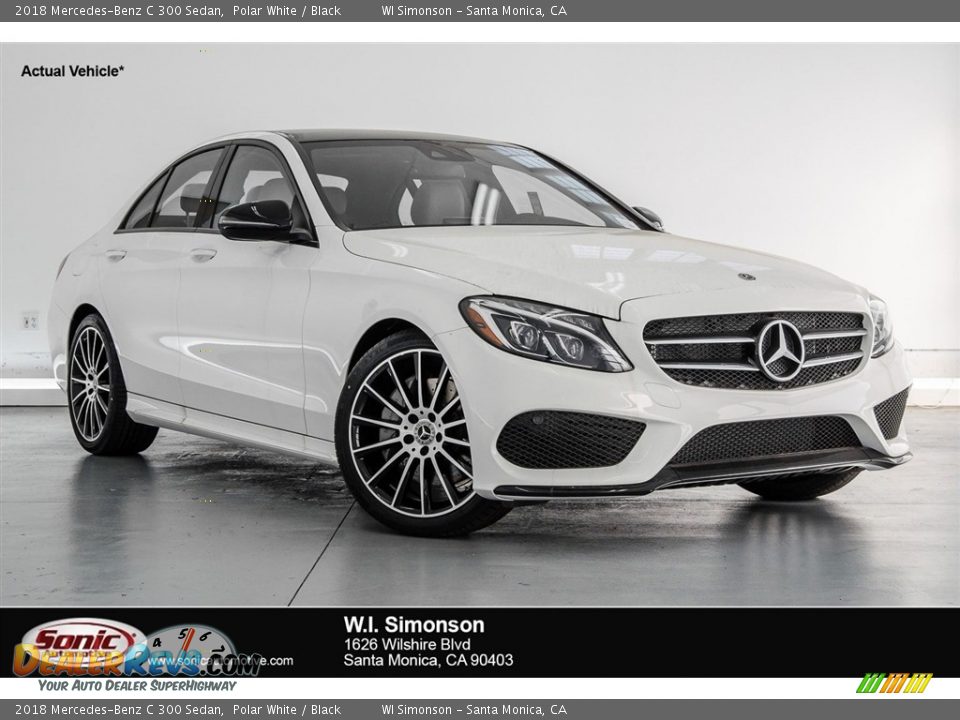 2018 Mercedes-Benz C 300 Sedan Polar White / Black Photo #1