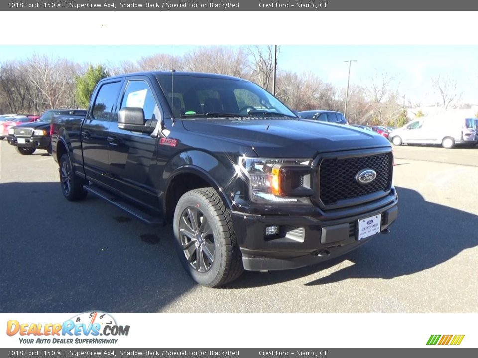 2018 Ford F150 XLT SuperCrew 4x4 Shadow Black / Special Edition Black/Red Photo #1