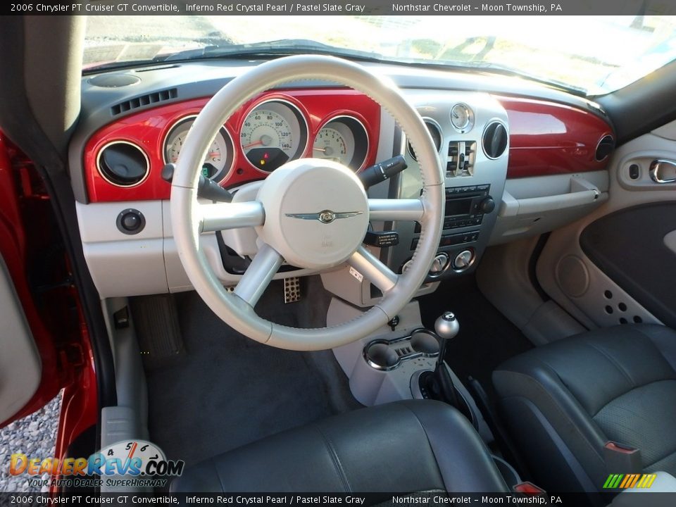2006 Chrysler PT Cruiser GT Convertible Inferno Red Crystal Pearl / Pastel Slate Gray Photo #10