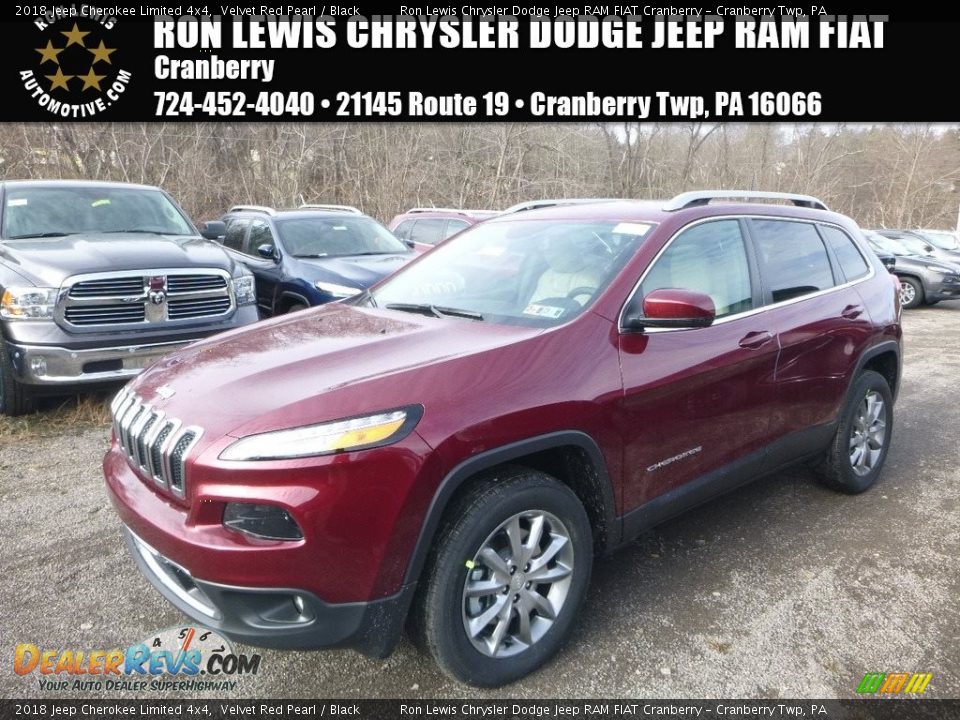 2018 Jeep Cherokee Limited 4x4 Velvet Red Pearl / Black Photo #1