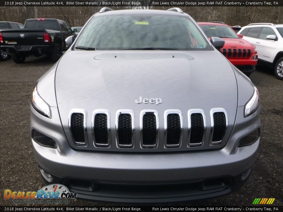 2018 Jeep Cherokee Latitude 4x4 Billet Silver Metallic / Black/Light Frost Beige Photo #8