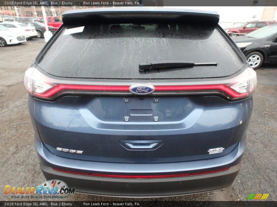 2018 Ford Edge SEL AWD Blue / Ebony Photo #4