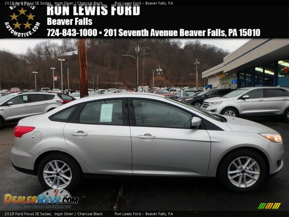 2018 Ford Focus SE Sedan Ingot Silver / Charcoal Black Photo #1