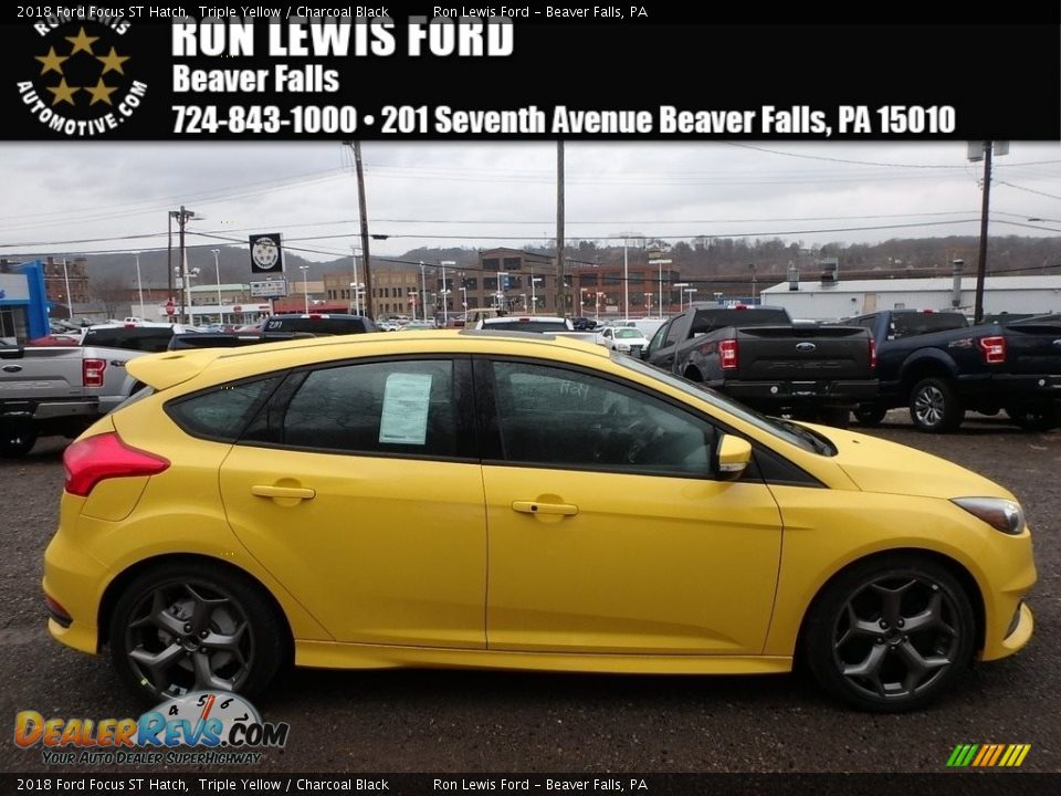 2018 Ford Focus ST Hatch Triple Yellow / Charcoal Black Photo #1