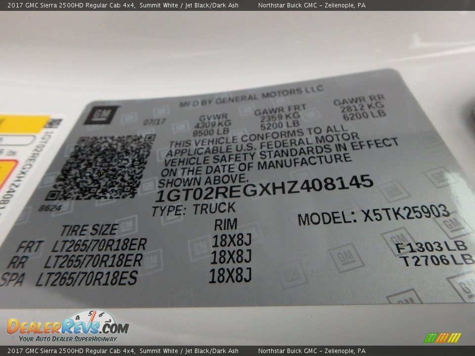 2017 GMC Sierra 2500HD Regular Cab 4x4 Summit White / Jet Black/Dark Ash Photo #16