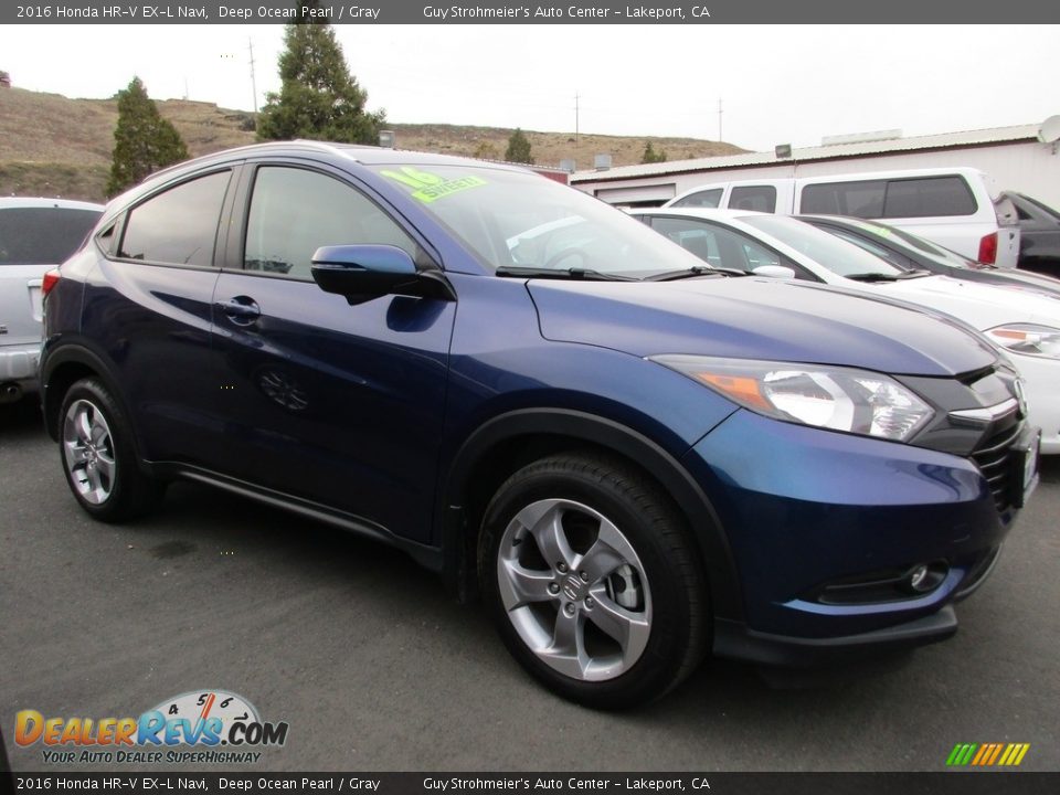 2016 Honda HR-V EX-L Navi Deep Ocean Pearl / Gray Photo #1