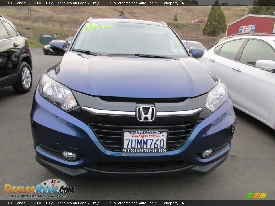2016 Honda HR-V EX-L Navi Deep Ocean Pearl / Gray Photo #2