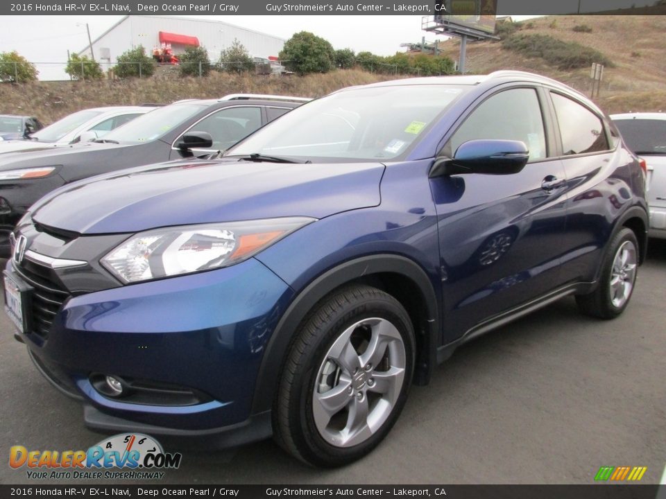 2016 Honda HR-V EX-L Navi Deep Ocean Pearl / Gray Photo #3
