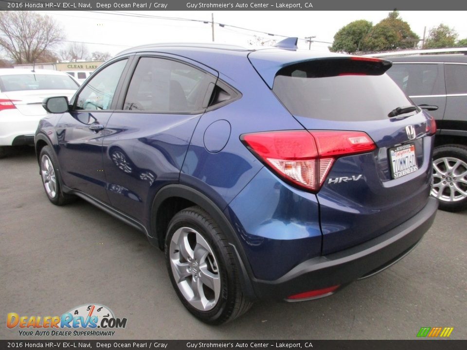 2016 Honda HR-V EX-L Navi Deep Ocean Pearl / Gray Photo #4
