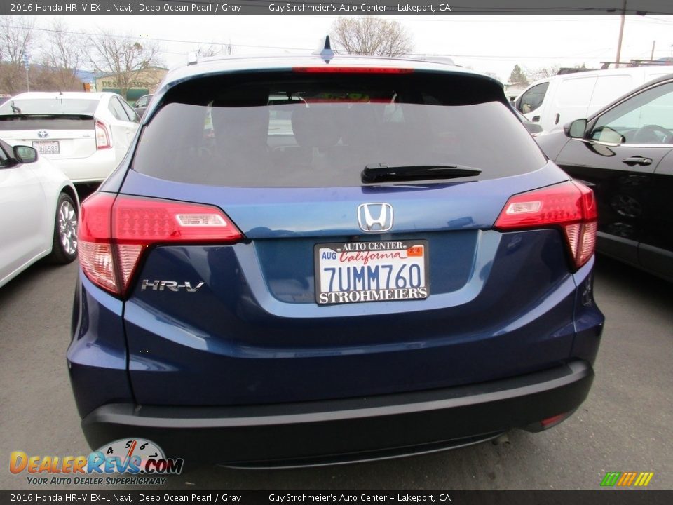 2016 Honda HR-V EX-L Navi Deep Ocean Pearl / Gray Photo #5