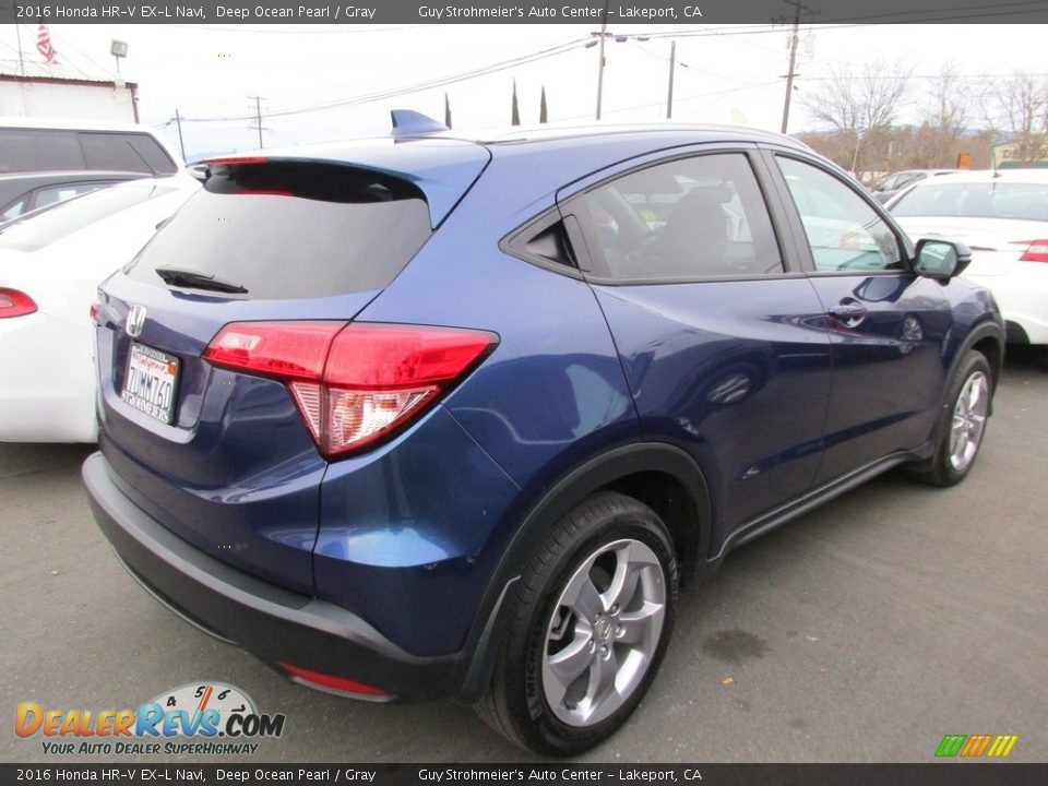 2016 Honda HR-V EX-L Navi Deep Ocean Pearl / Gray Photo #6