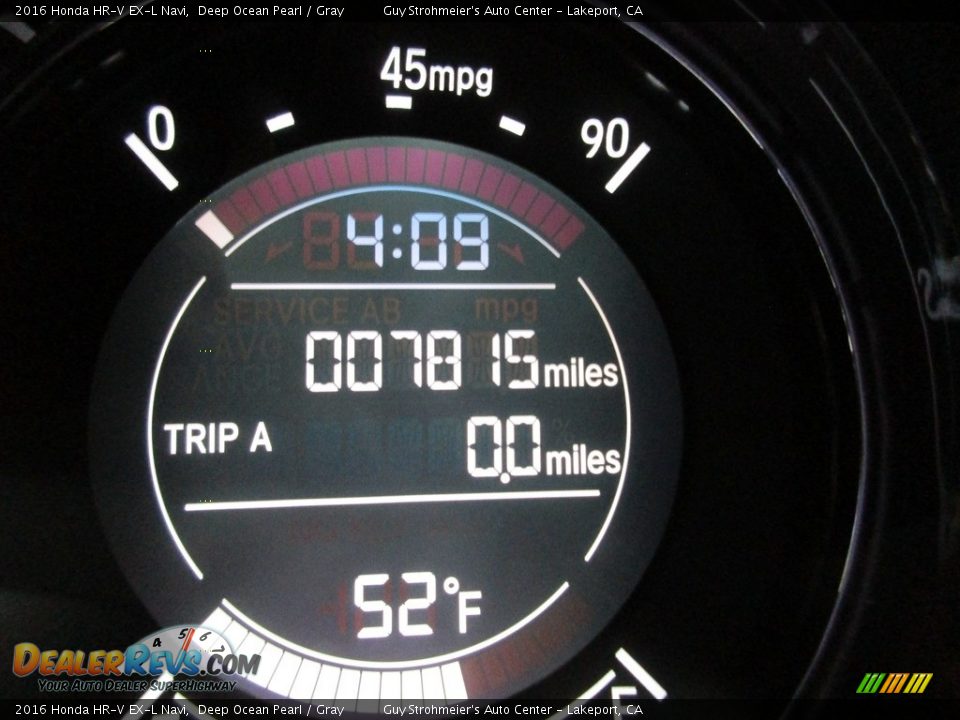 2016 Honda HR-V EX-L Navi Deep Ocean Pearl / Gray Photo #10