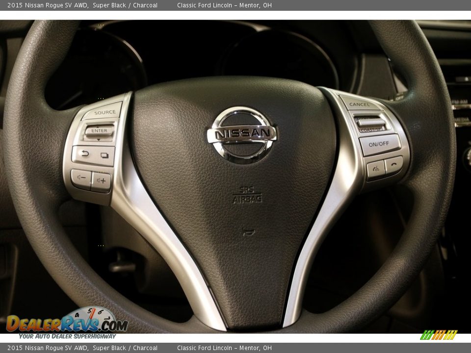 2015 Nissan Rogue SV AWD Super Black / Charcoal Photo #7