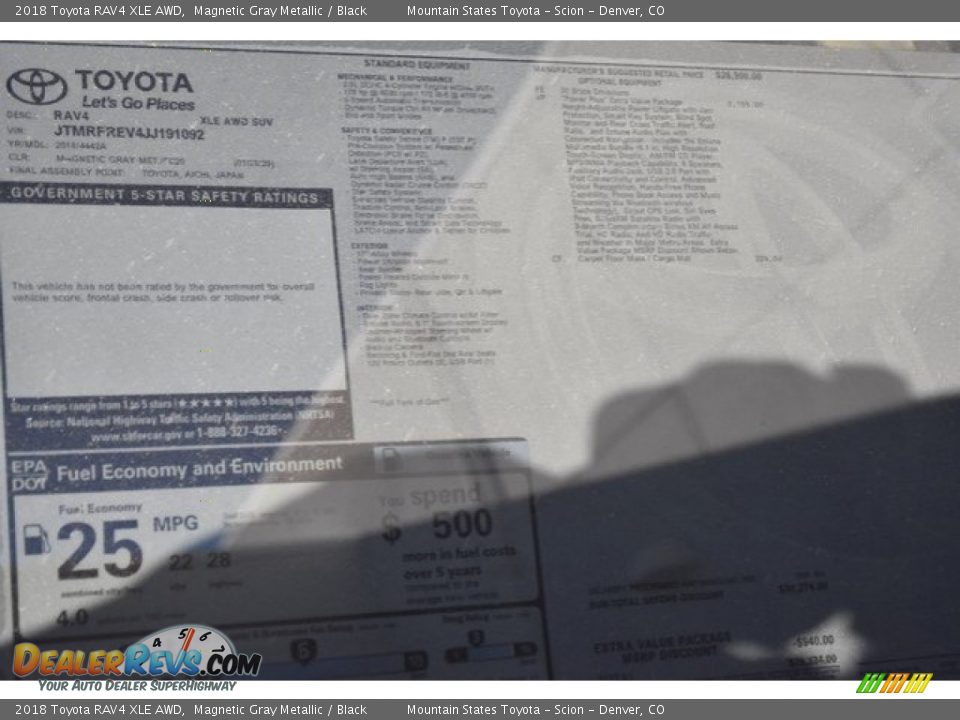 2018 Toyota RAV4 XLE AWD Magnetic Gray Metallic / Black Photo #10