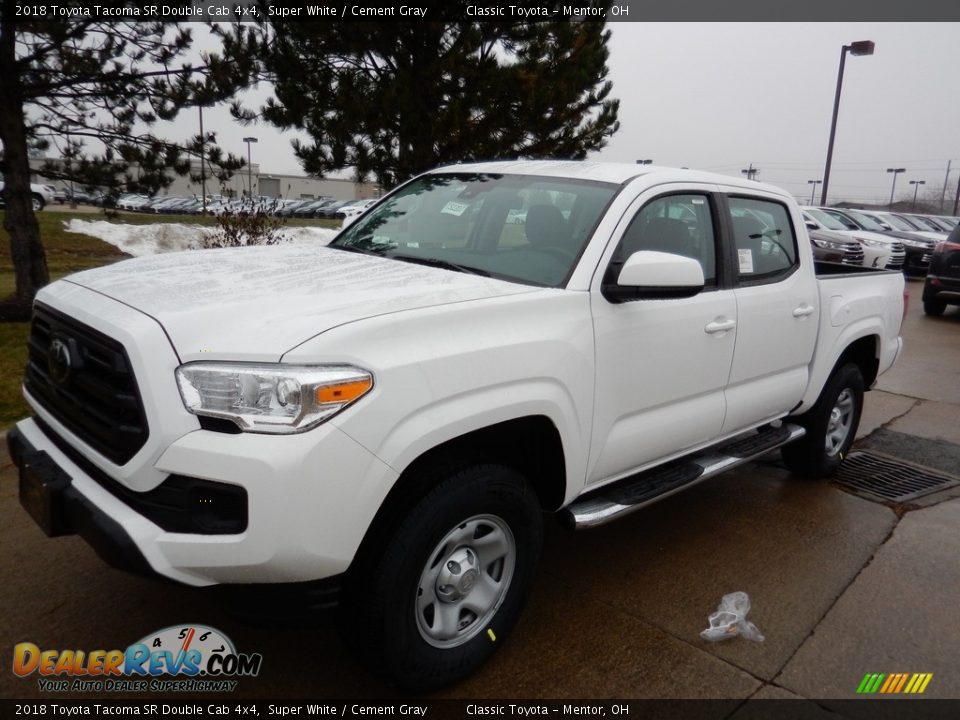 2018 Toyota Tacoma SR Double Cab 4x4 Super White / Cement Gray Photo #2