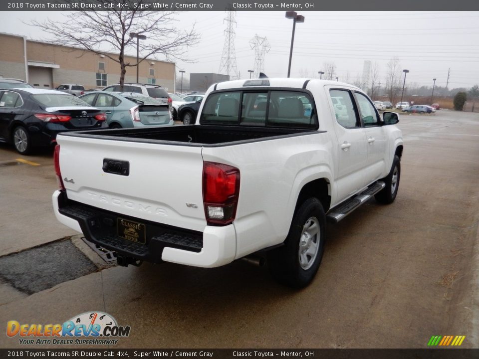 2018 Toyota Tacoma SR Double Cab 4x4 Super White / Cement Gray Photo #3