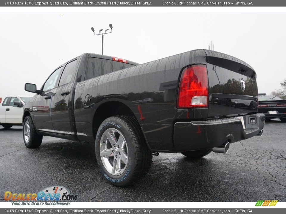 2018 Ram 1500 Express Quad Cab Brilliant Black Crystal Pearl / Black/Diesel Gray Photo #5