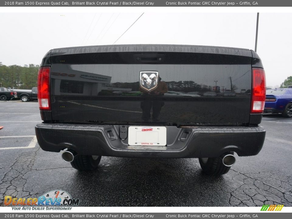 2018 Ram 1500 Express Quad Cab Brilliant Black Crystal Pearl / Black/Diesel Gray Photo #6