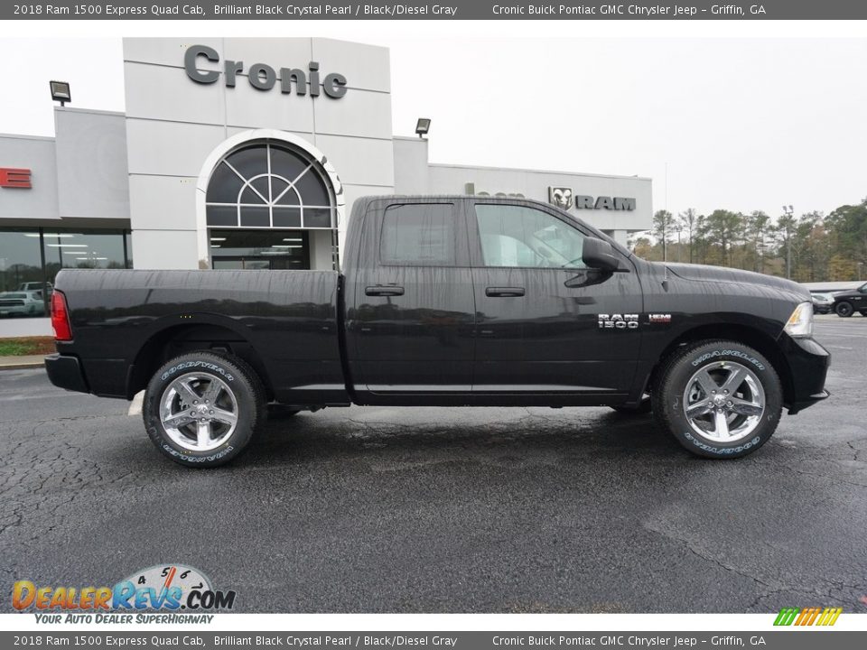 2018 Ram 1500 Express Quad Cab Brilliant Black Crystal Pearl / Black/Diesel Gray Photo #8