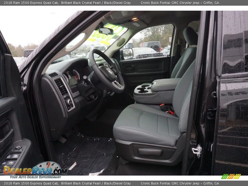 2018 Ram 1500 Express Quad Cab Brilliant Black Crystal Pearl / Black/Diesel Gray Photo #9
