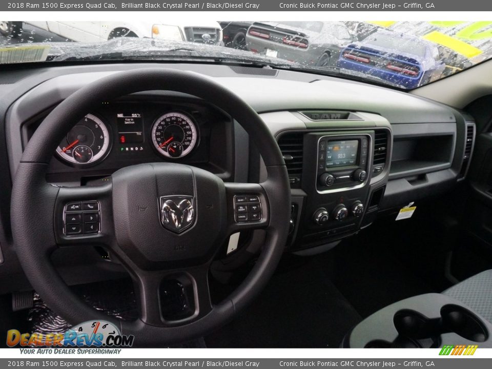 2018 Ram 1500 Express Quad Cab Brilliant Black Crystal Pearl / Black/Diesel Gray Photo #10
