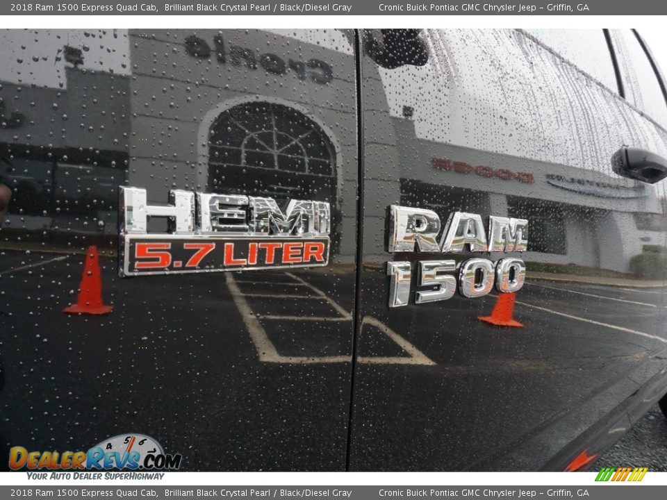 2018 Ram 1500 Express Quad Cab Brilliant Black Crystal Pearl / Black/Diesel Gray Photo #14