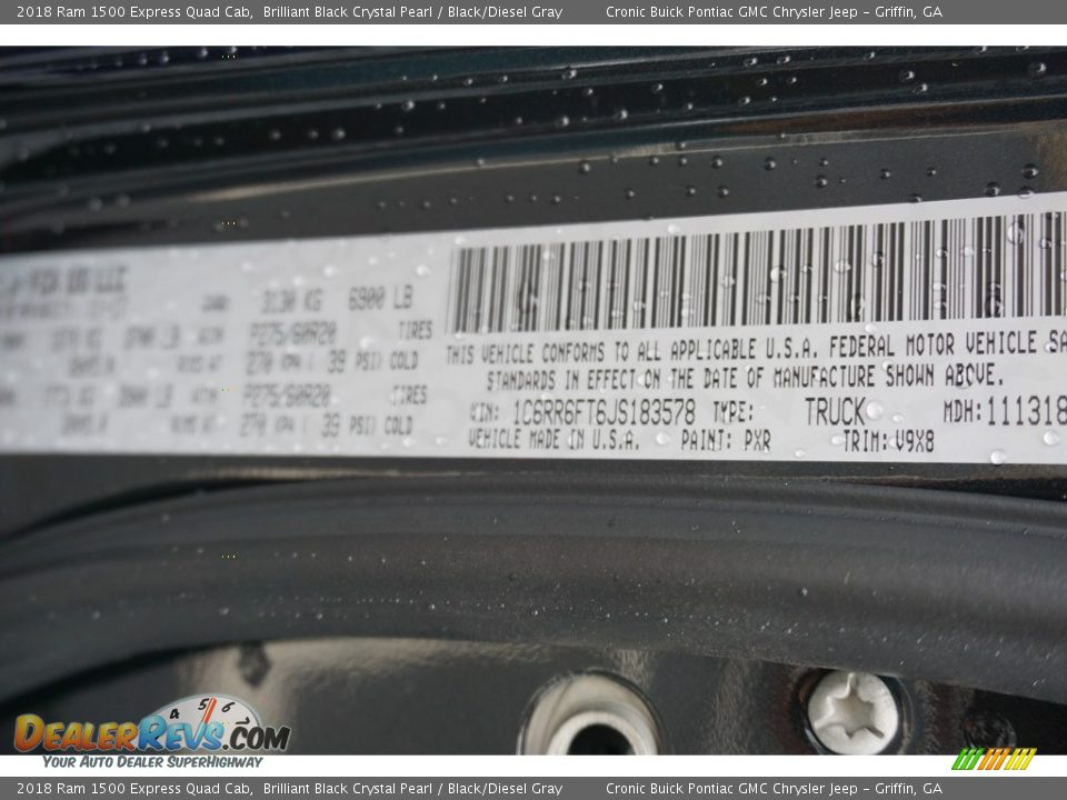 2018 Ram 1500 Express Quad Cab Brilliant Black Crystal Pearl / Black/Diesel Gray Photo #15
