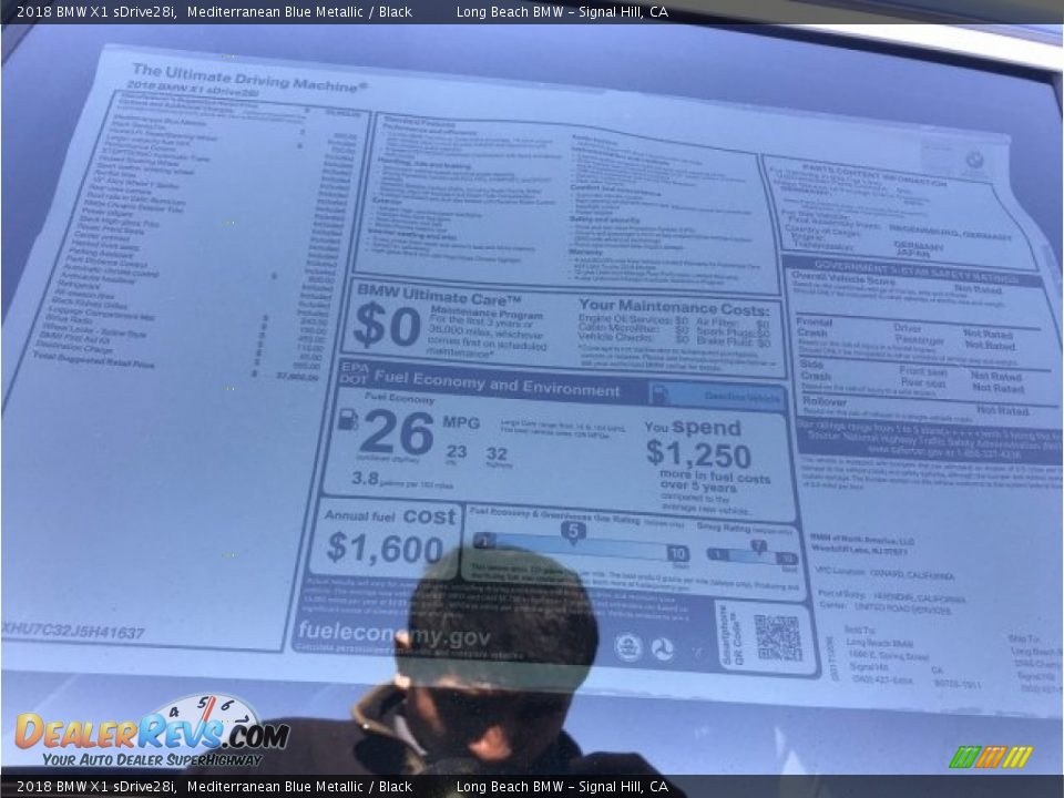 2018 BMW X1 sDrive28i Mediterranean Blue Metallic / Black Photo #10