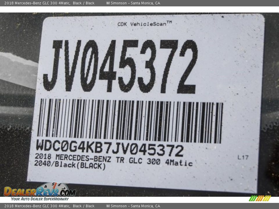 2018 Mercedes-Benz GLC 300 4Matic Black / Black Photo #10